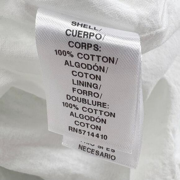 Rachel Parcell Stencil Eyelet Puff Sleeve Floral Midi Dress Size Medium Cottage - Picture 8 of 13